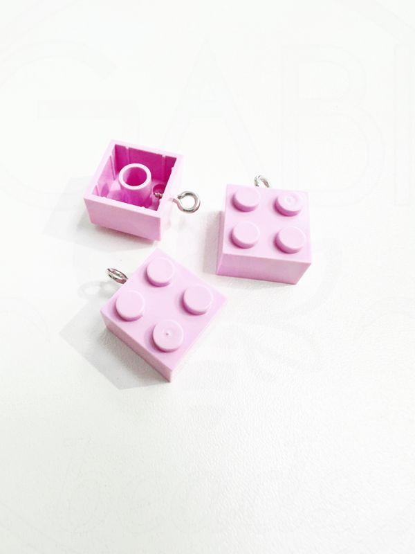 Plastikinis pakabukas, &quot;LEGO rožinis&quot;  3vnt