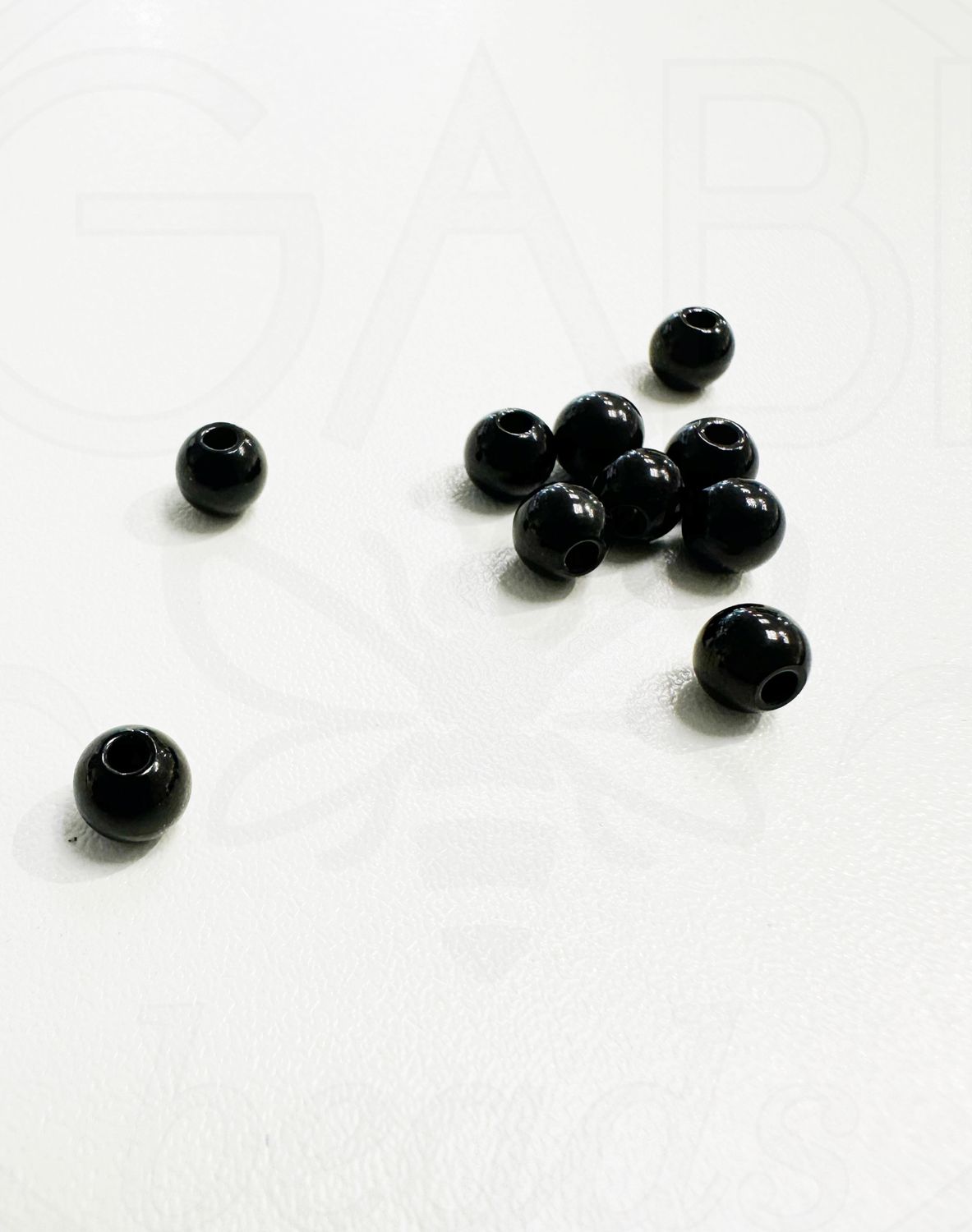 Nerūdijančio plieno intarpai, juodos spalvos, 6x5mm, 3vnt
