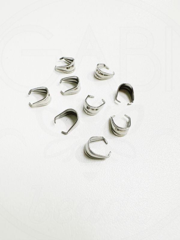 Nerūdijančio plieno deatalė pakabukui, plieno spalvos, 8x7x4.5mm, 5vnt