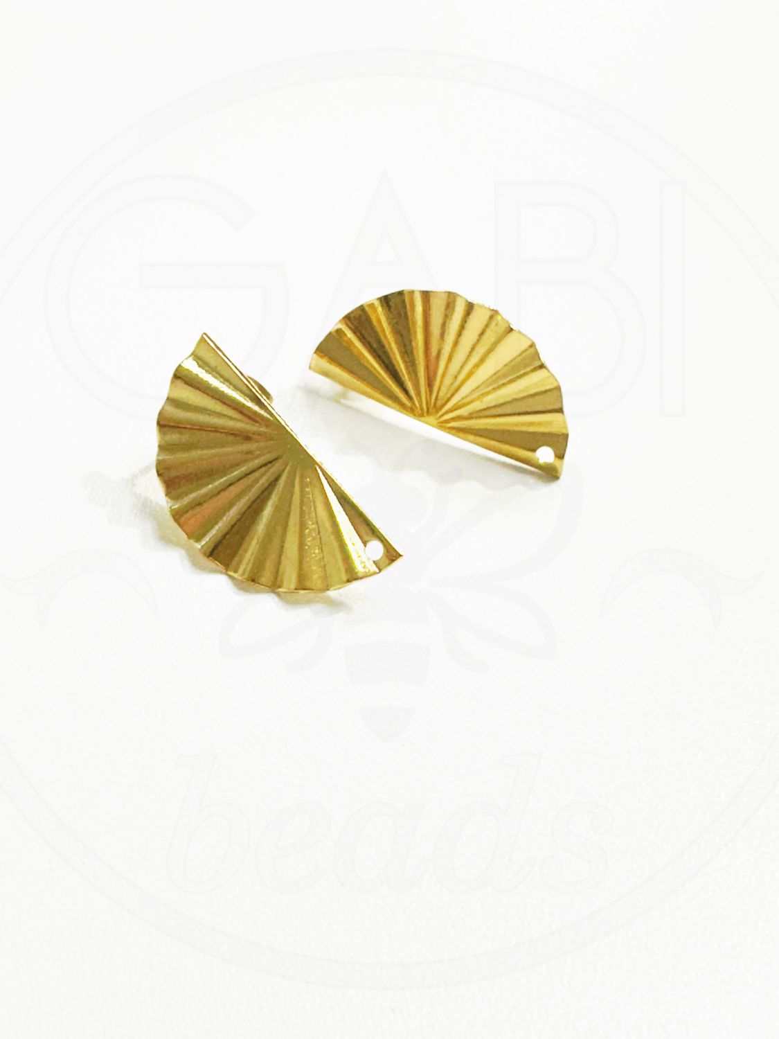 Nerūdijančio plieno auskarų ruošinys, aukso spalvos 25,3x12,6mm, 1 pora