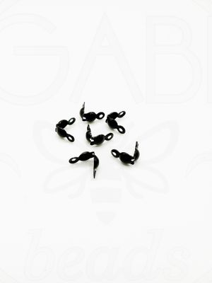 Nerūdijančio metalo užbaigimo detalės, juodos spalvos, 8x4mm, 4vnt