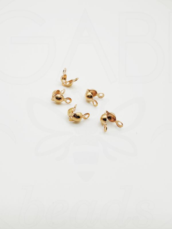 Nerūdijančio metalo užbaigimo detalės, rose gold spalvos, 7.5x4x3.5mm, 4vnt