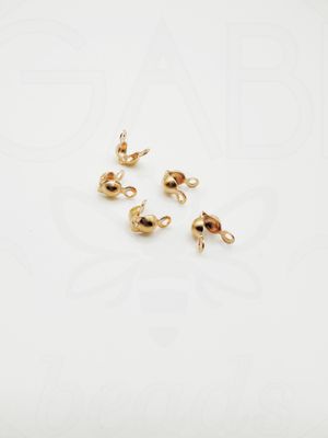 Nerūdijančio metalo užbaigimo detalės, rose gold spalvos, 7.5x4x3.5mm, 4vnt