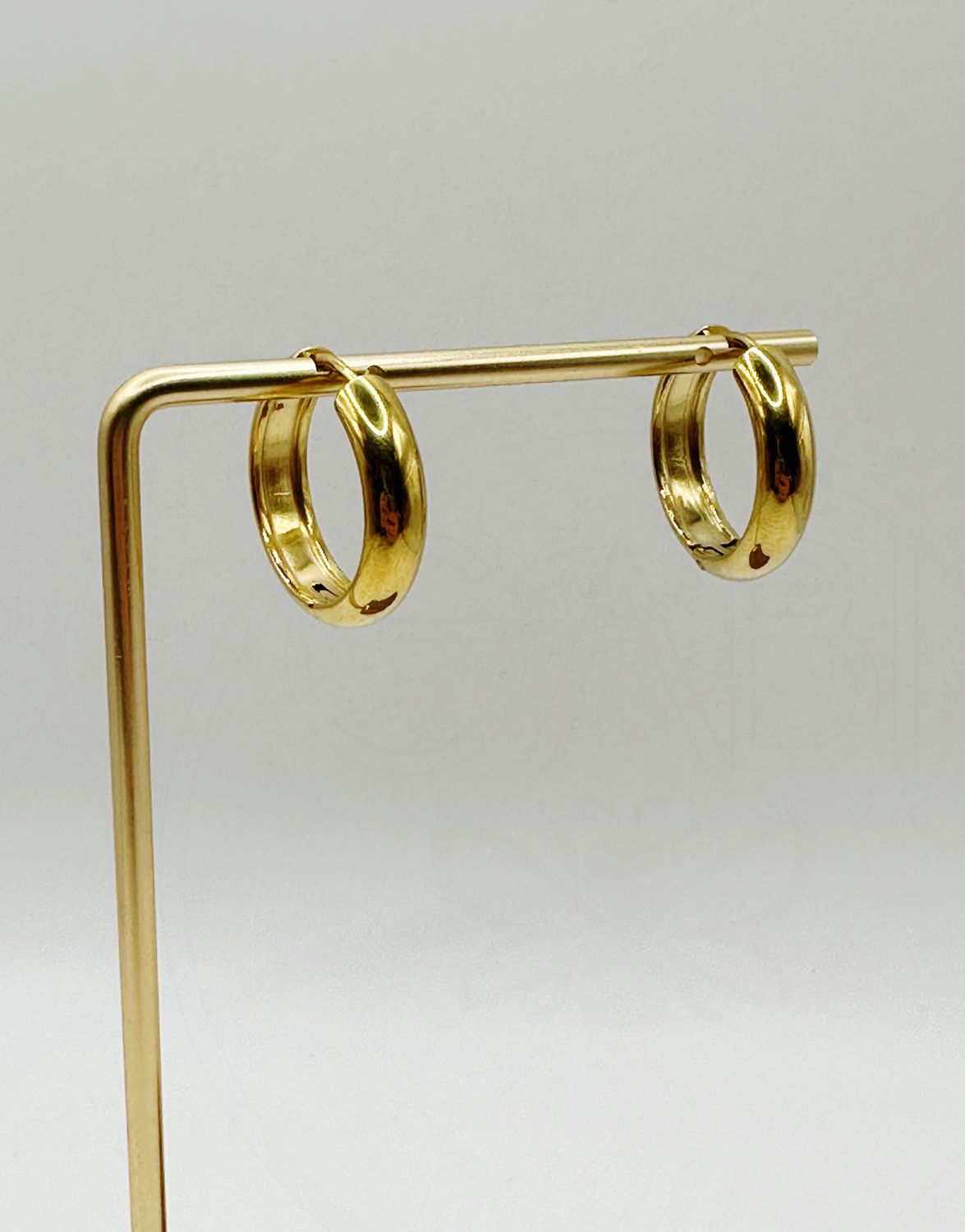 Nerūdijančio plieno auskarai rinkės, aukso spalvos 21.5x5mm, 1 pora