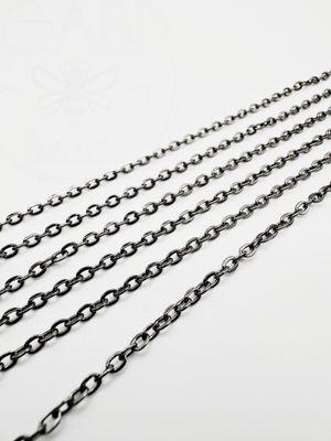 Geležinė grandinėlė, 3x2.2x0.6mm,  tamsinto metalo spalvos, 10cm