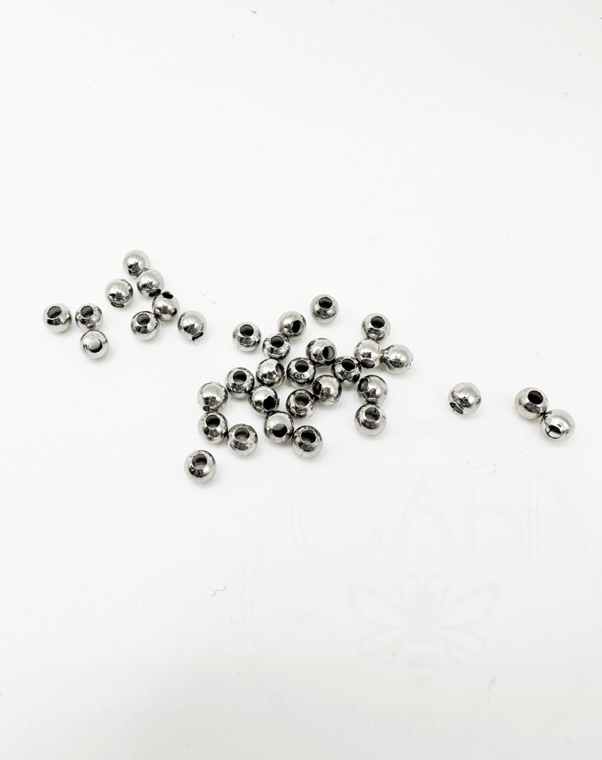 Nerūdijančio plieno intarpas, plieno spalvos, 4mm, 15vnt