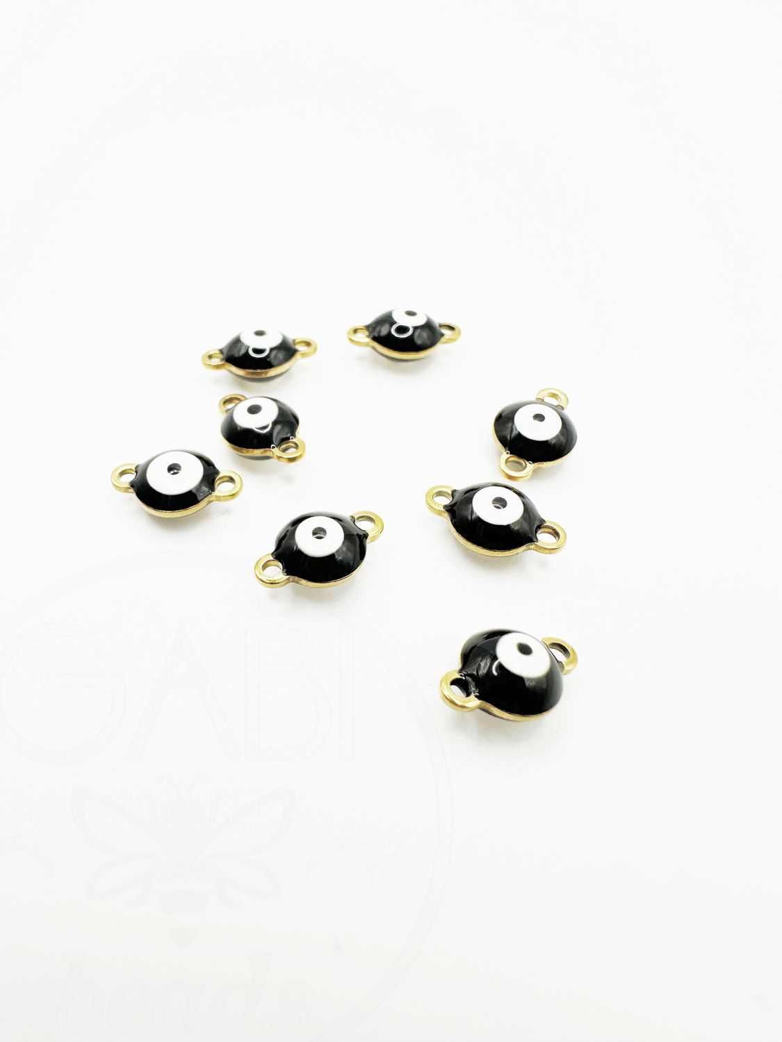 Nerūdijančio plieno pakabukai, aukso spalvos  su emale, 9.5x6x3.5mm, 2vnt