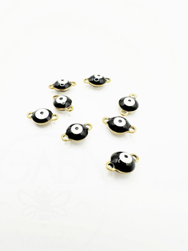 Nerūdijančio plieno pakabukai, aukso spalvos  su emale, 9.5x6x3.5mm, 2vnt