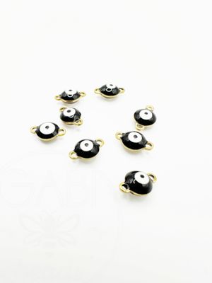 Nerūdijančio plieno pakabukai, aukso spalvos  su emale, 9.5x6x3.5mm, 2vnt