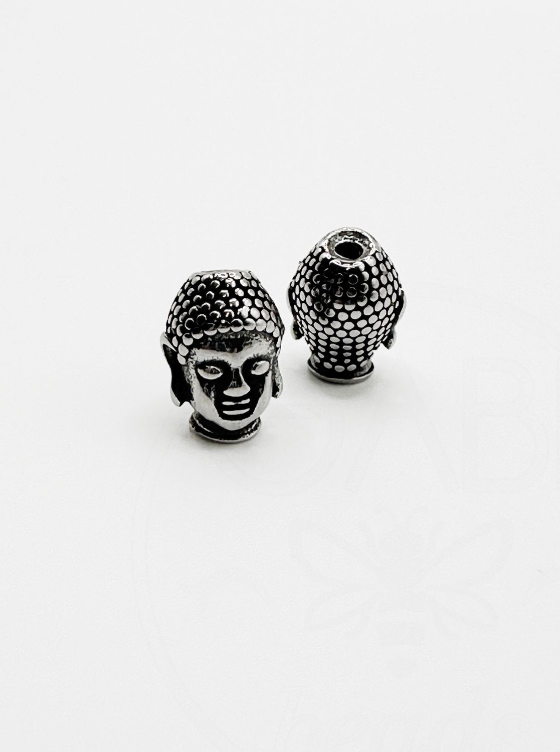 Nerūdijančio plieno intarpas &quot;Buda&quot;, plieno spalvos, 14x10x10mm, 1vnt