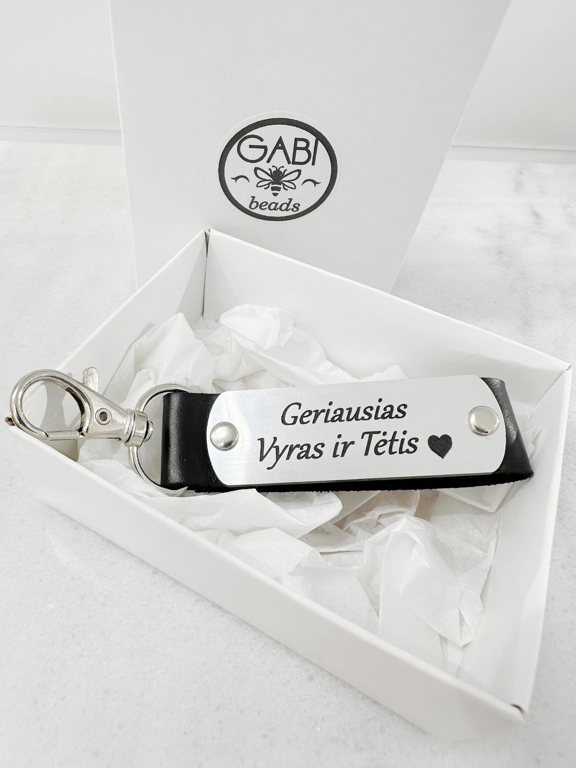 Odinis raktų pakabukas &quot;Geriausias Vyras ir Tėtis&quot;