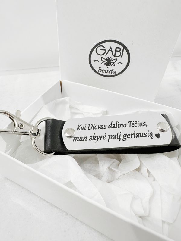 Odinis raktų pakabukas &quot;Kai Dievas dalino Tėčius, man skyrė patį geriausią&quot;