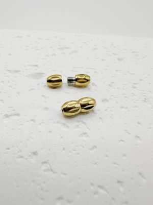 Nerūdijančio plieno užsegimai, aukso spalvos 12x5mm, 1 vnt