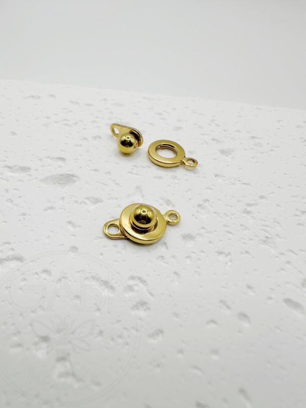 Nerūdijančio plieno užsegimas, aukso spalvos 15x9x5mm, 1 vnt