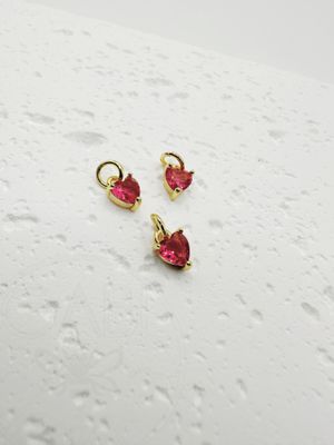 Nerūdijančio plieno pakabukas su cirkonio akutėmis, aukso, rožinės spalvos, 8x5mm, 2 vnt