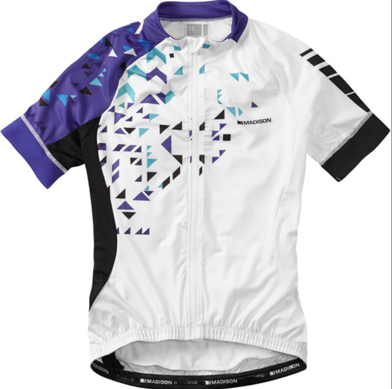 Sportive women&#39;s short sleeve jersey, white / purple reign, Size: 14, Colour: white