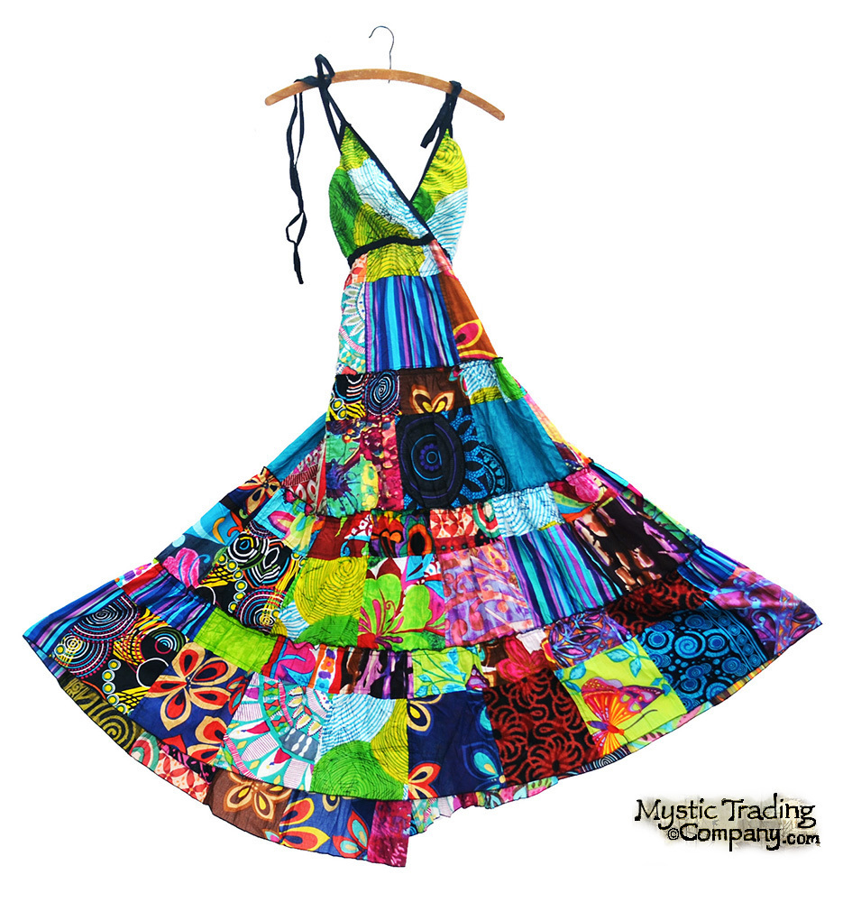 hippie patchwork dress