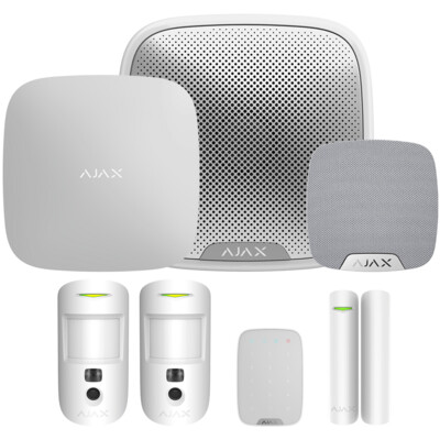 Ajax Hub 2 Cam Kit with KeyPad and StreetSiren White
