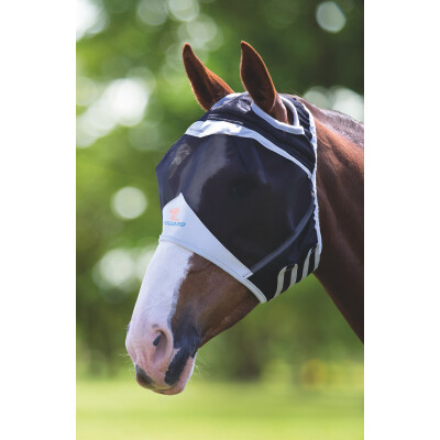 Shires Fine Mesh Black Fly Mask With Ears Holes