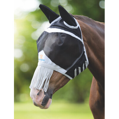 Shires Fine Mesh Fly Mask with Ears Black, 