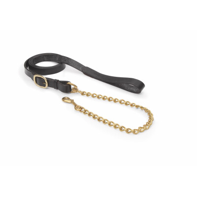 Shires Velociti GARA leather lead rein with brass chain