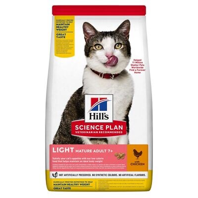 Hills Science Plan Light Mature Adult 7+ Cat Food with Chicken 1.5kg