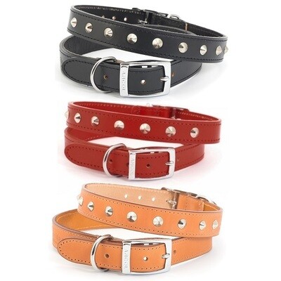 Ancol Leather Collar Studded