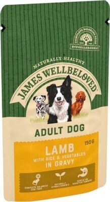 James Wellbeloved Adult Lamb in Gravy Pouch 150g