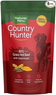 Natures Menu Country Hunter Wet Dog Food Beef Pouch 150g