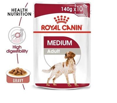 Royal Canin Medium Adult Chunks In Gravy 140g