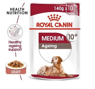 Royal Canin Medium Ageing 10+ Chunks In Gravy 140g