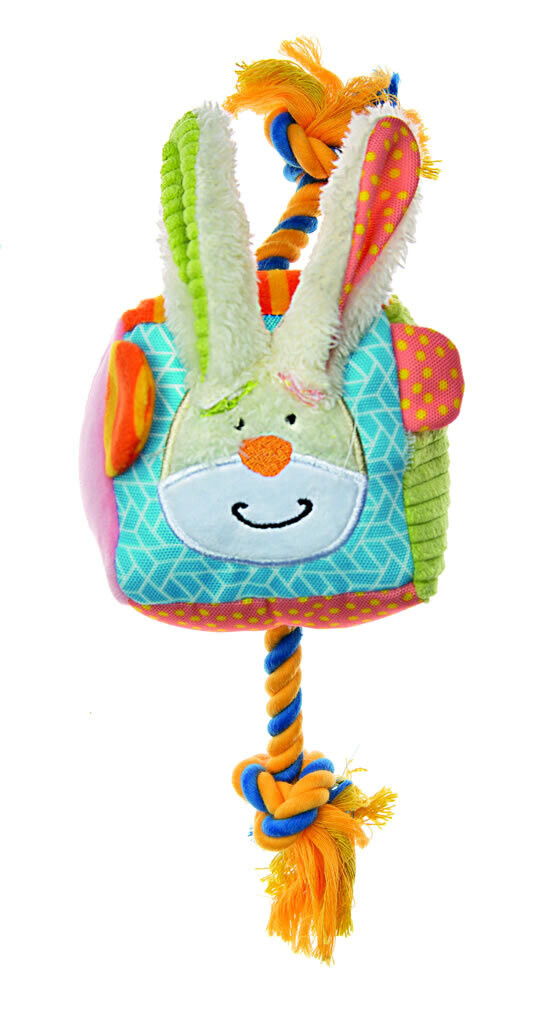 IMAC Plush Tender Rabbit dog toy with Rope