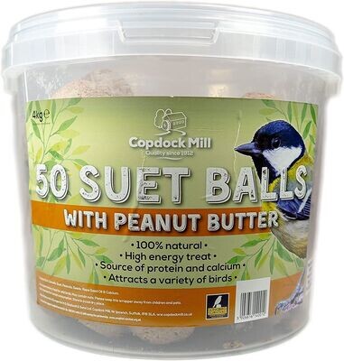 Copdock Mill Suet Balls with Peanut Butter Tub of 50