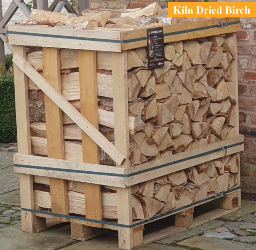 Large Crate of Kiln Dried Birch Logs