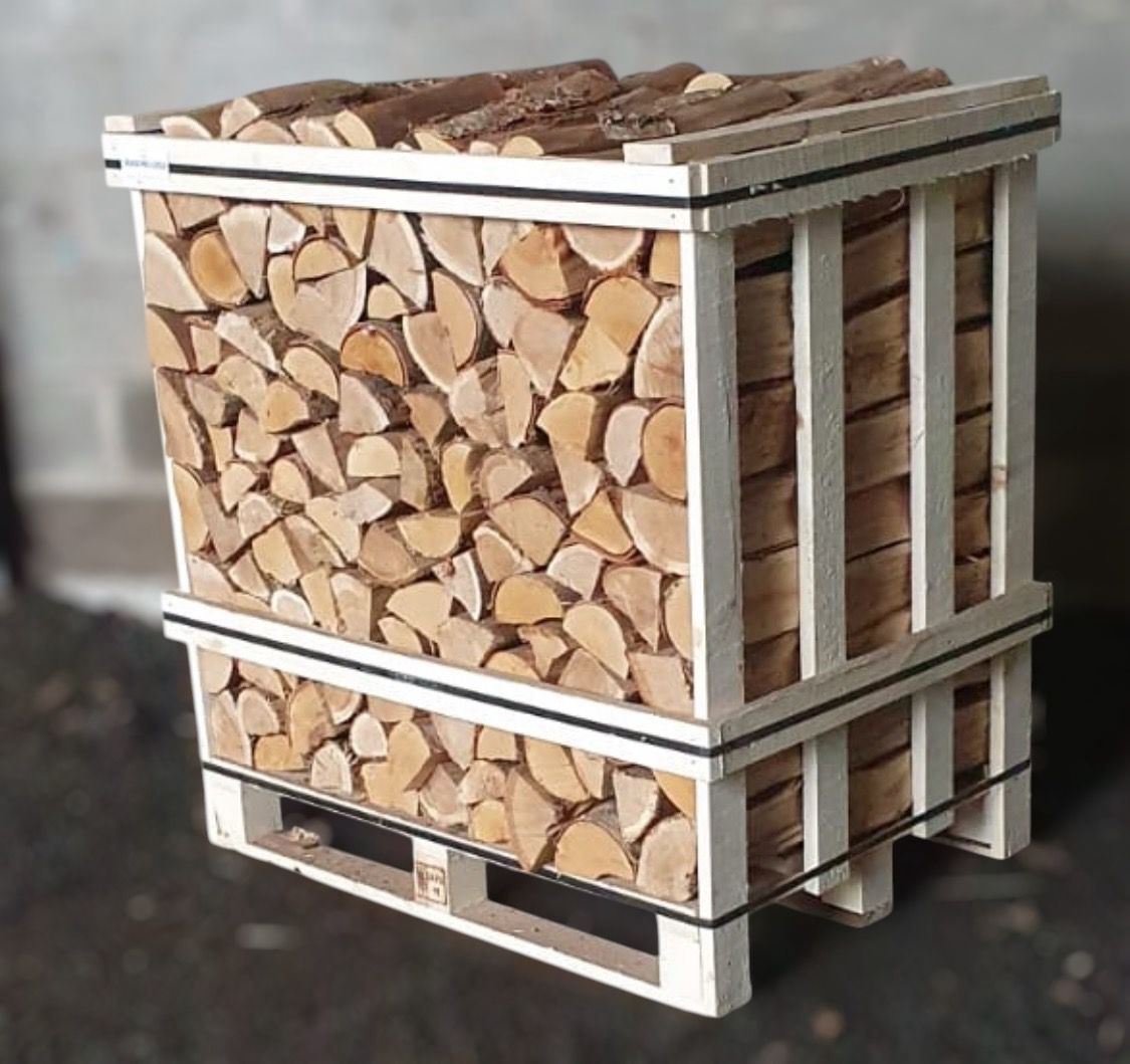Large Crate of Kiln-Dried Birch & Oak Logs