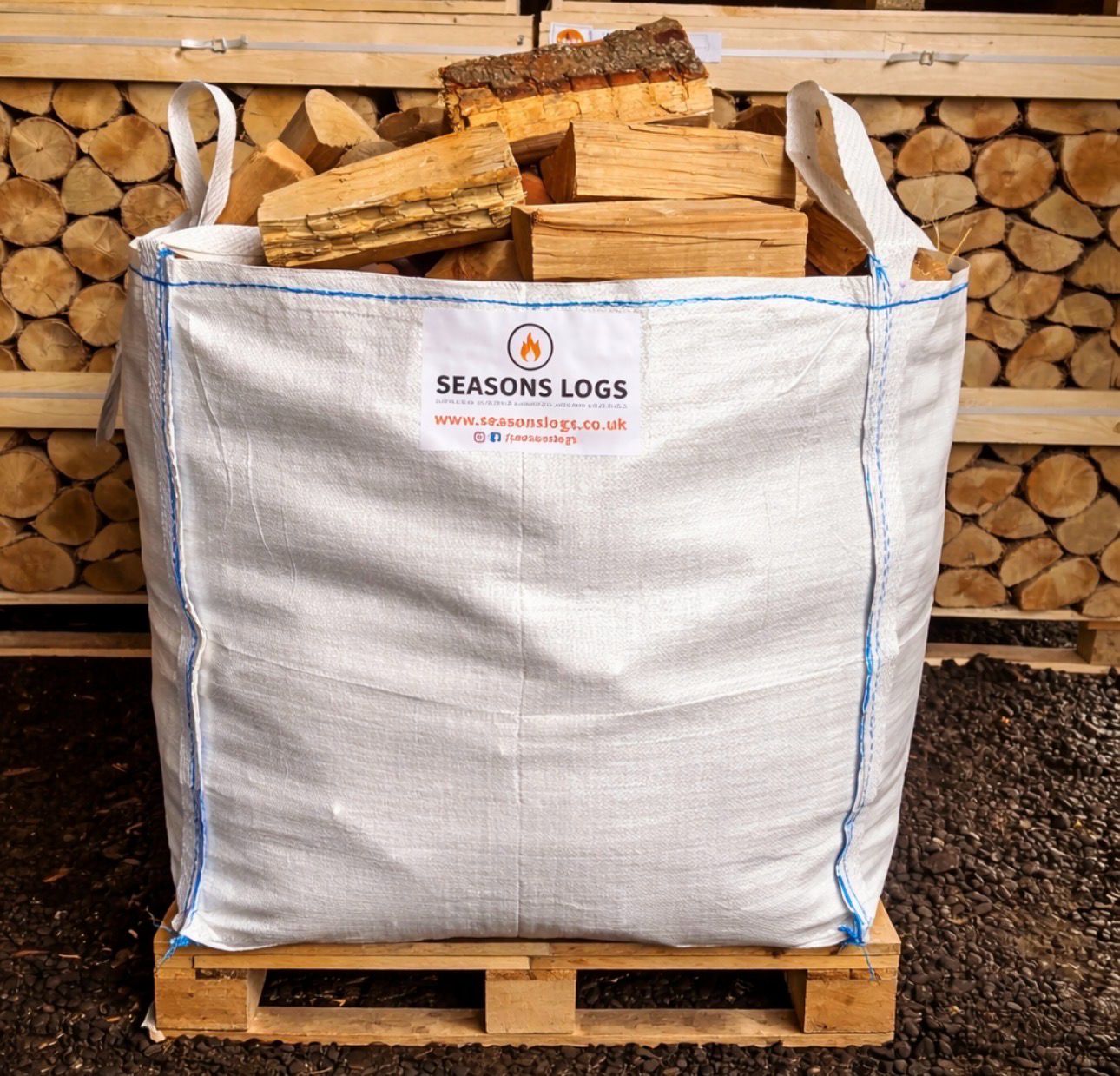 Kiln-Dried Birch Logs – Standard Bulk Bag