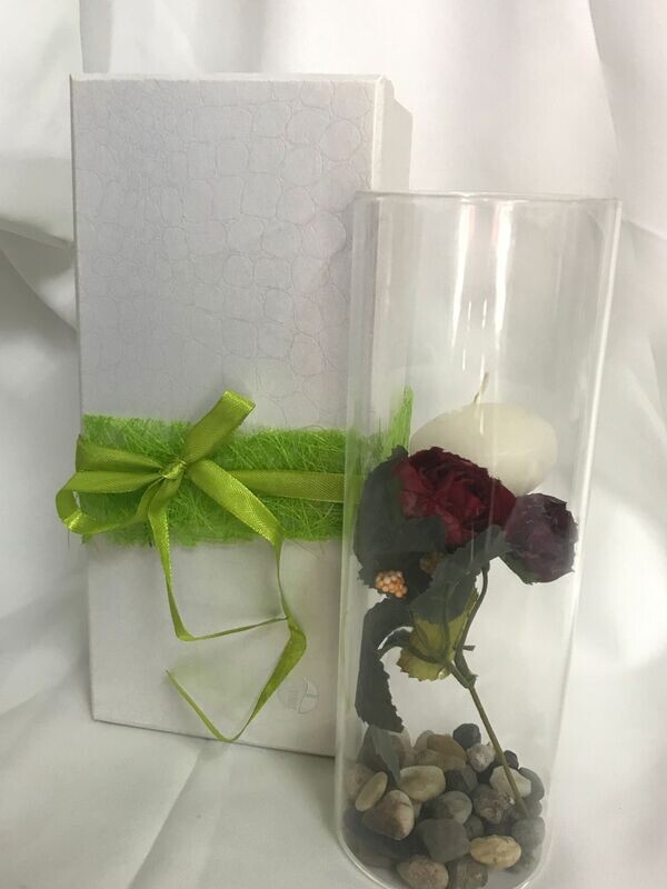 candela con fiori