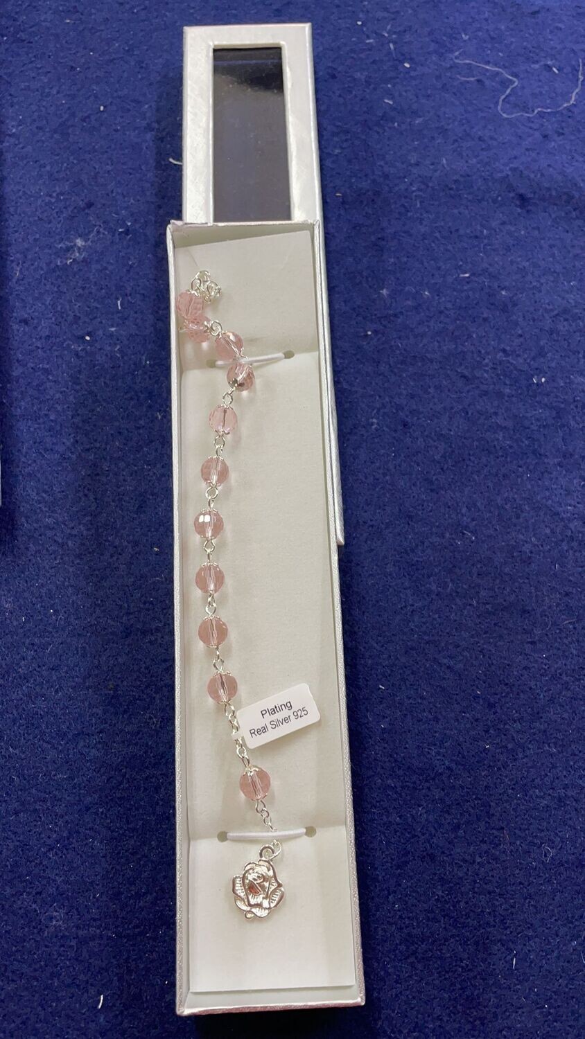 BRACCIALETTO CRISTALLO PLACCATO ARGENTO ROSA