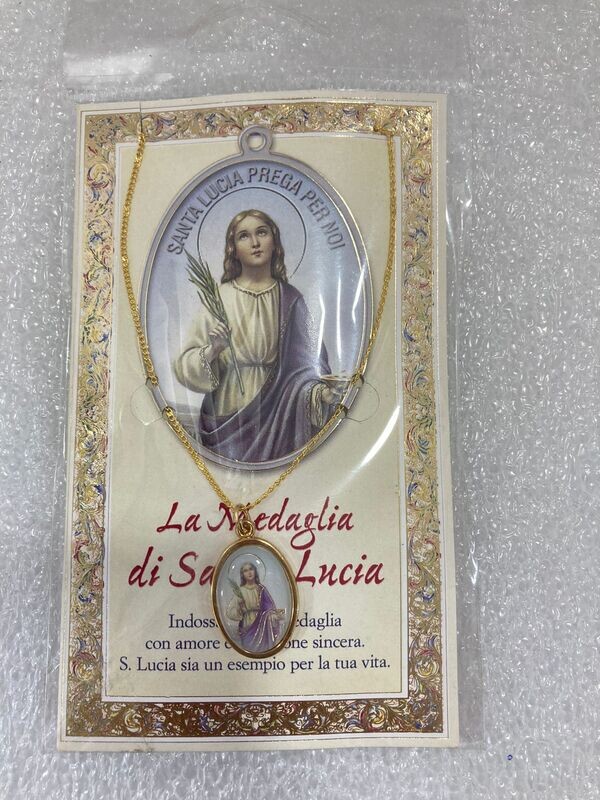COLLANA CON MEDAGLIA SANTA LUCIA