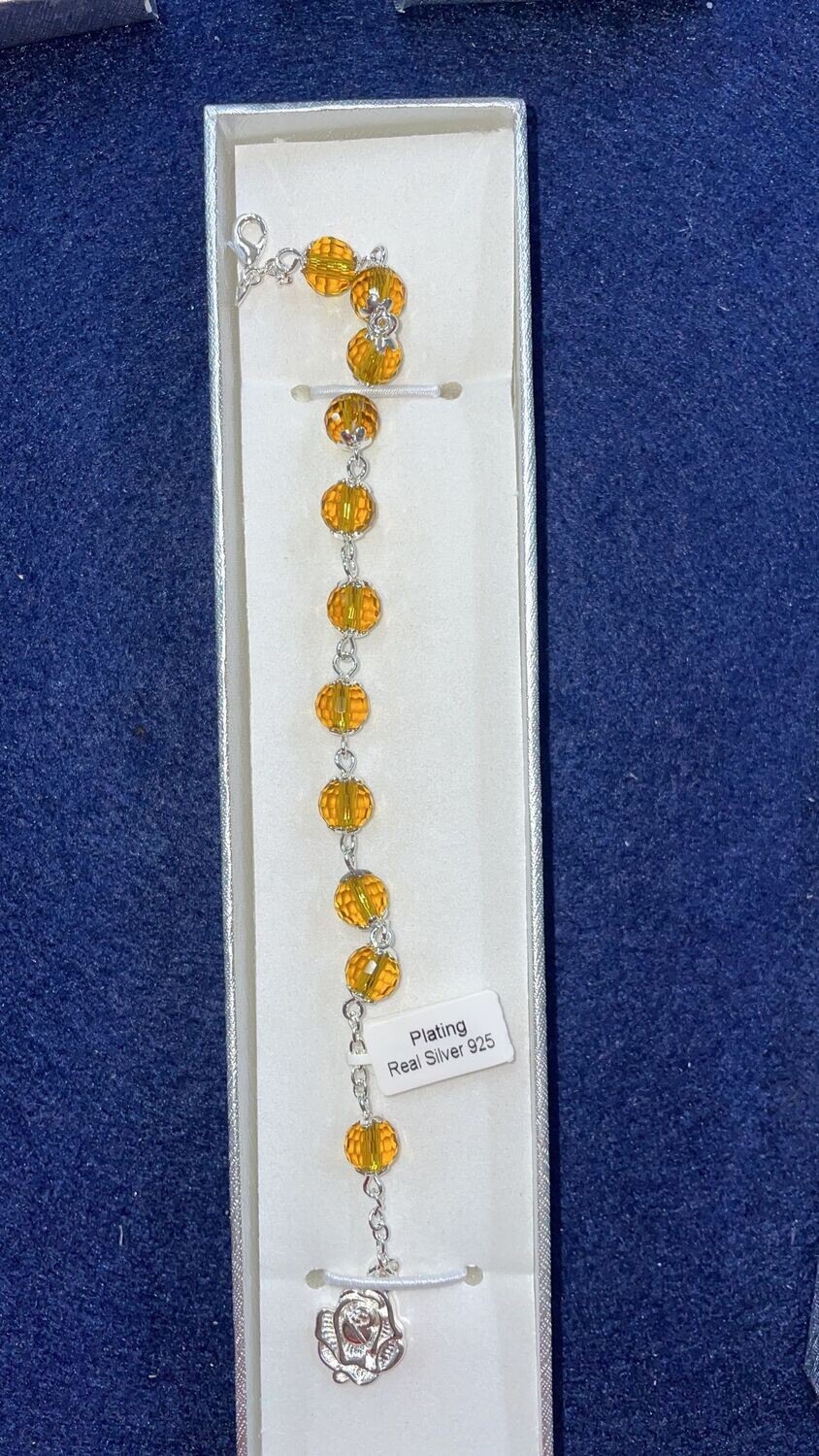 BRACCIALETTO CRISTALLO PLACCATO ARGENTO GIALLO