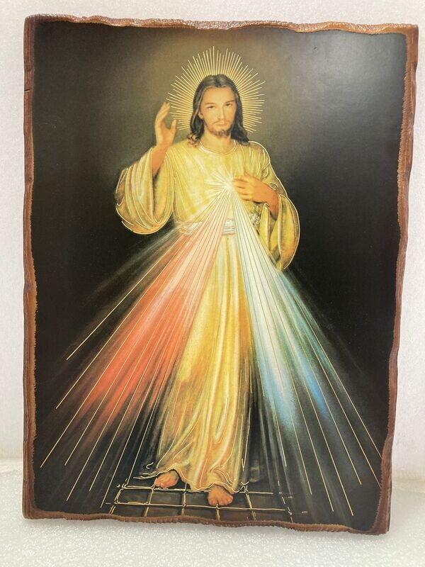 QUADRO IN LEGNO GESU'MISERICORDIOSO