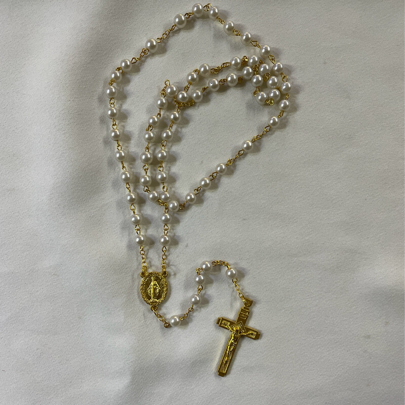 Rosario perla con legatura oro