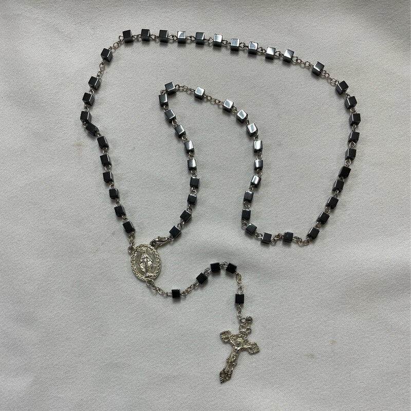 Rosario ematite cubetto 