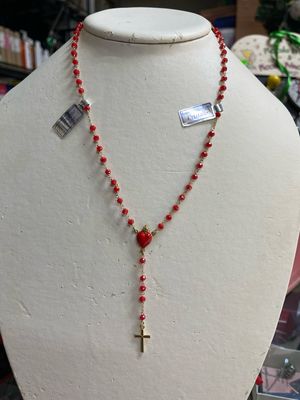 Rosario da collo in argento e cristallo