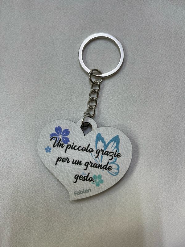 Portachiavi cuore “grazie”