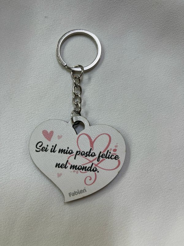 Portachiavi cuore “mondo”