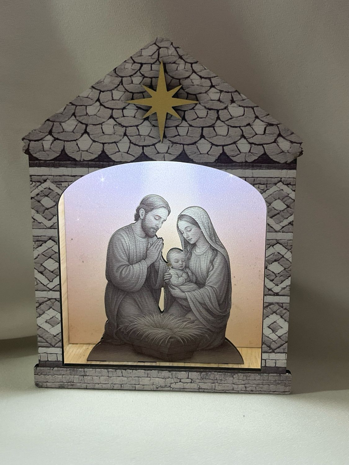 Casetta presepe con luce