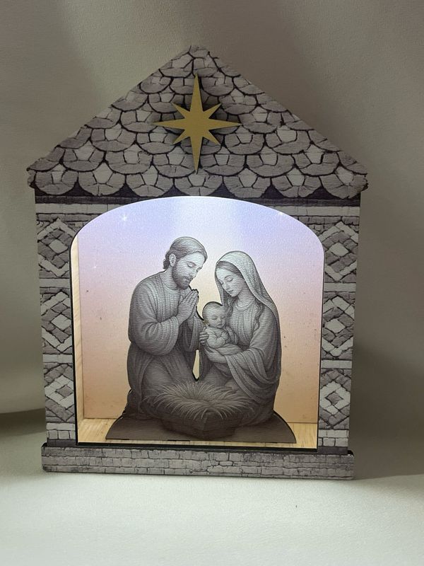 Casetta presepe con luce