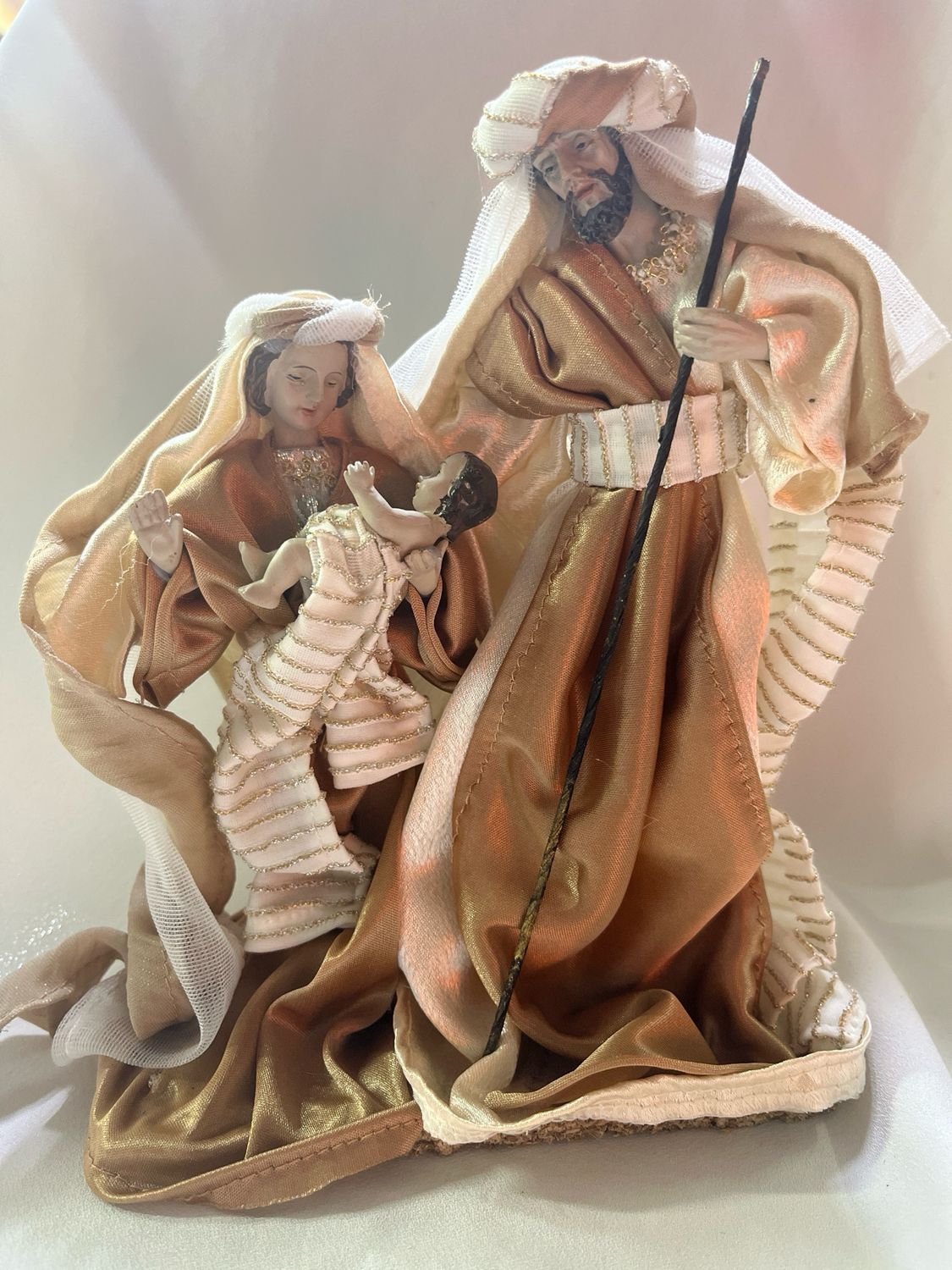 Natività abiti stoffa bianca