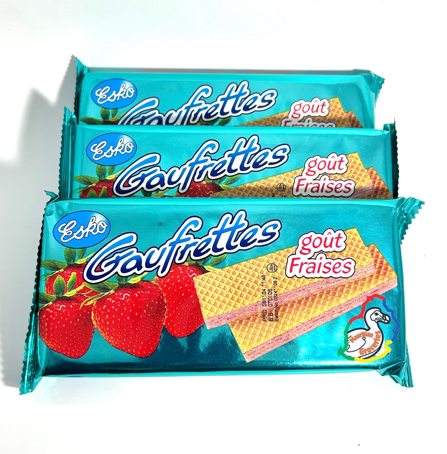 Esko Gaufrettes Wafer Strawberry/Fraise Flavour 75g